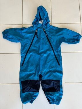 Tuffo Bright Teal Hooded Rain Suit 2T
